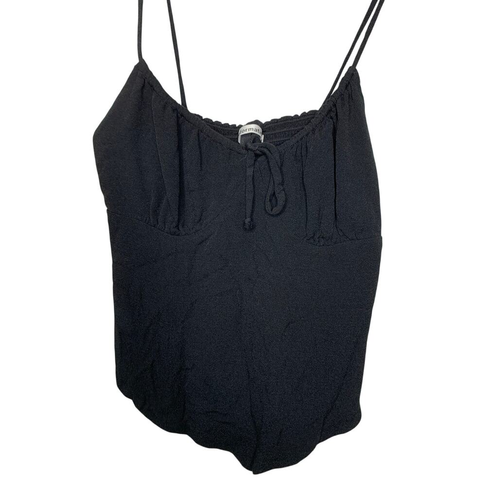 Reformation Handkerchief Black Crop Tank Top